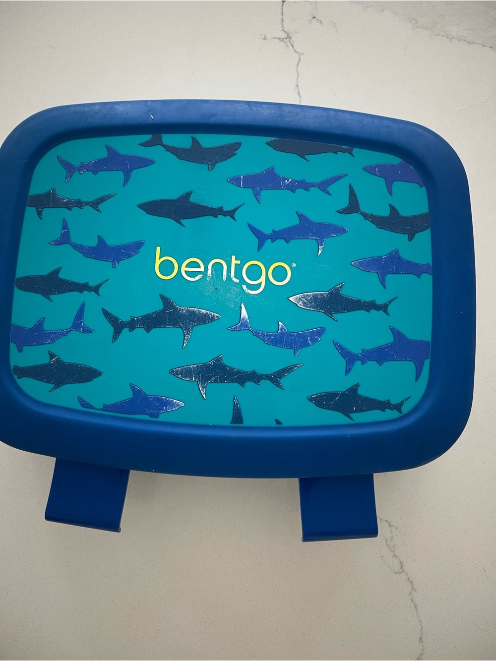 bentgo Kids Shark Print Lunchbox - Teal & Blue